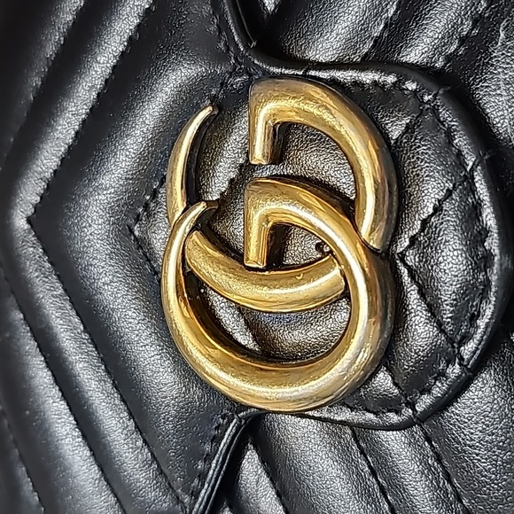 Gucci Black GG Marmont Mini Leather Shoulder Bag - Picture 5 of 15